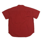 CE SCHMIDT Mens Red Cotton Shirt XL Button Short Sleeve Casual Workwear