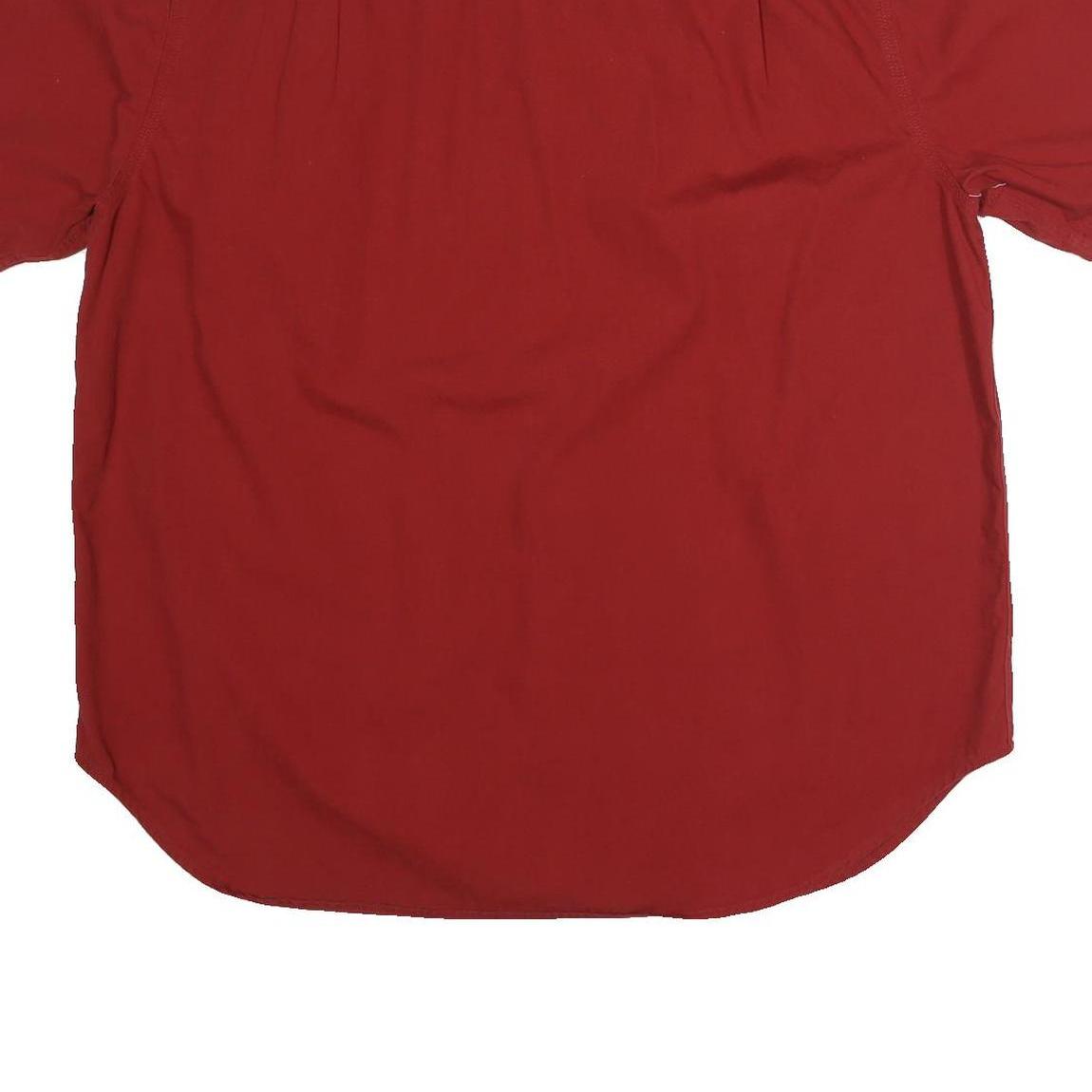 CE SCHMIDT Mens Red Cotton Shirt XL Button Short Sleeve Casual Workwear