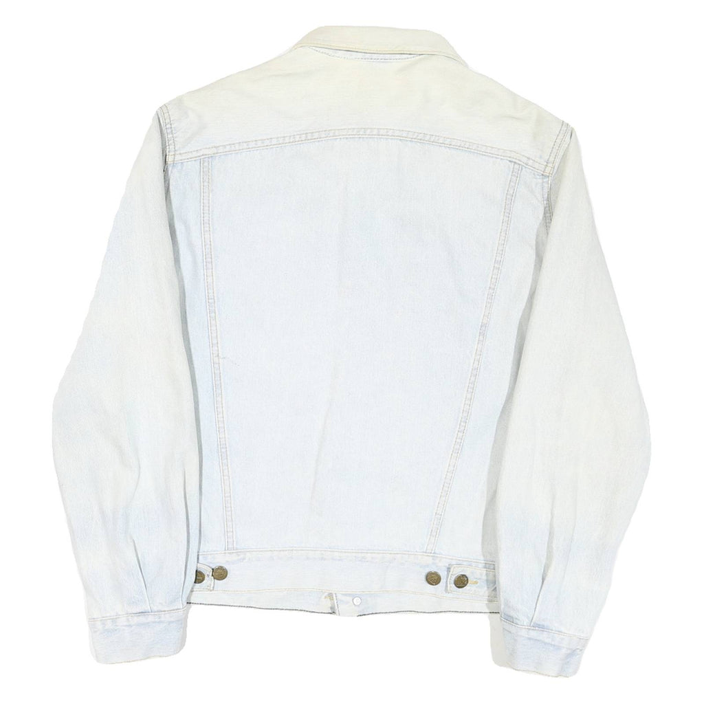 GEORGES MARCIANO Mens Blue Denim Jacket L Cotton Blend Button Closure Classic