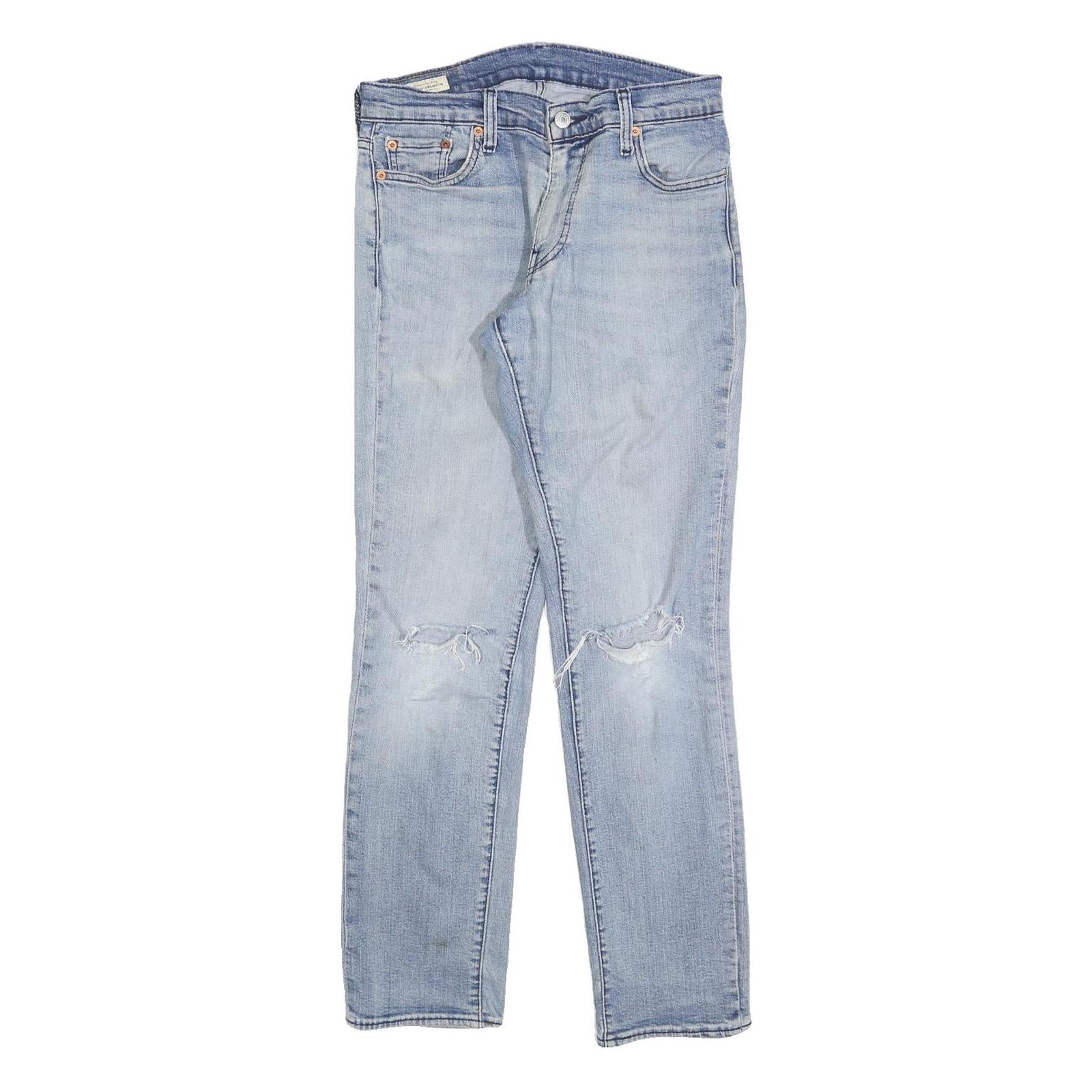 LEVI'S 511 Big E Mens Jeans Blue Slim Skinny Denim Light W32 L30 Distressed