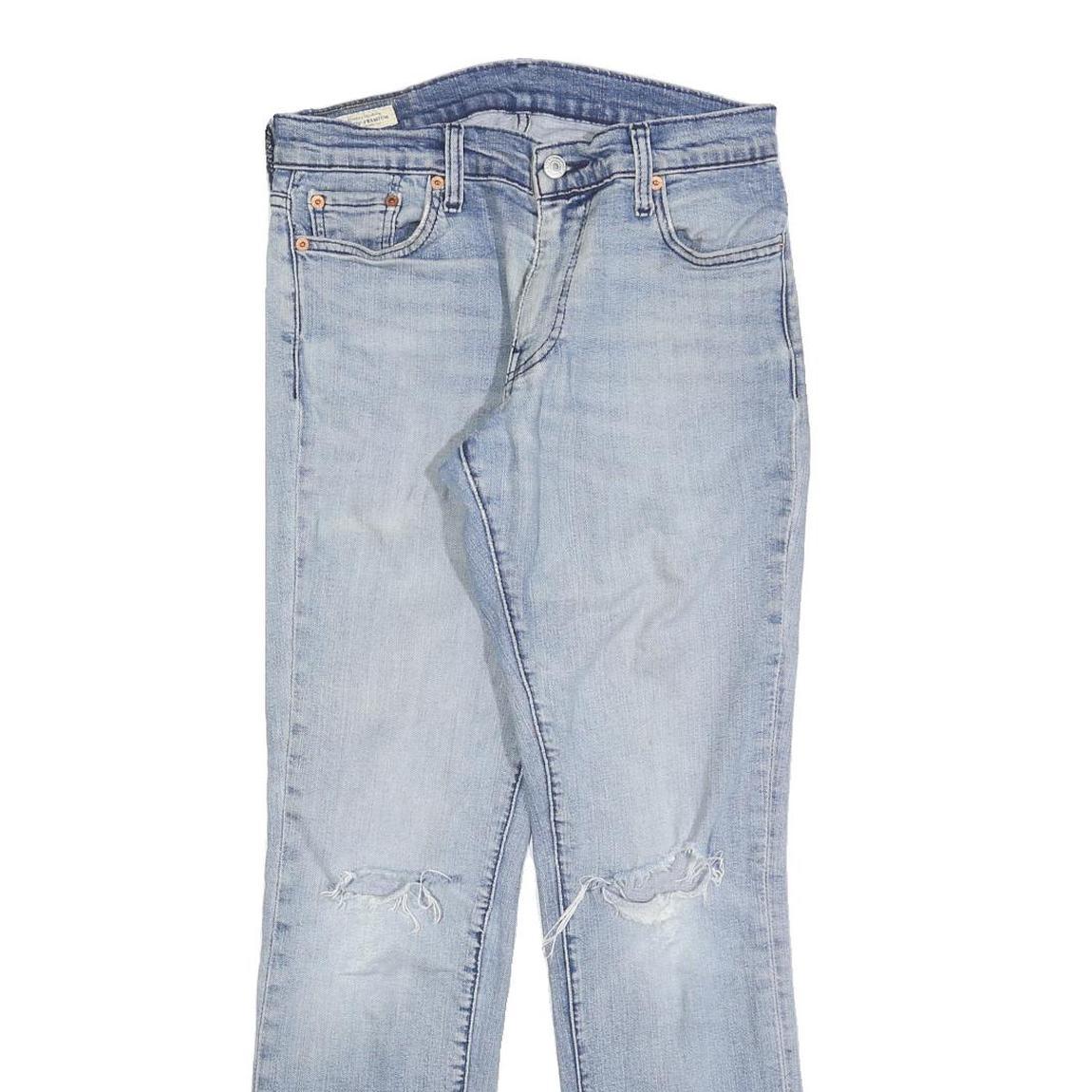 LEVI'S 511 Big E Mens Jeans Blue Slim Skinny Denim Light W32 L30 Distressed