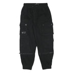 FB SISTER Womens Black Relaxed Cargo Jogger Trousers W26 L26 Cotton Blend