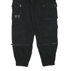 FB SISTER Womens Black Relaxed Cargo Jogger Trousers W26 L26 Cotton Blend