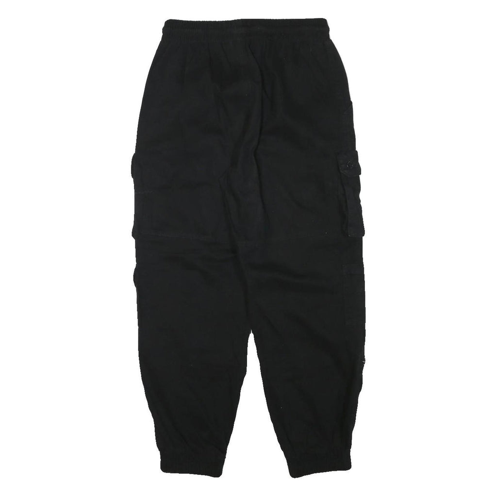 FB SISTER Womens Black Relaxed Cargo Jogger Trousers W26 L26 Cotton Blend