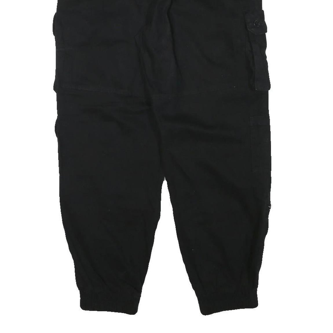 FB SISTER Womens Black Relaxed Cargo Jogger Trousers W26 L26 Cotton Blend