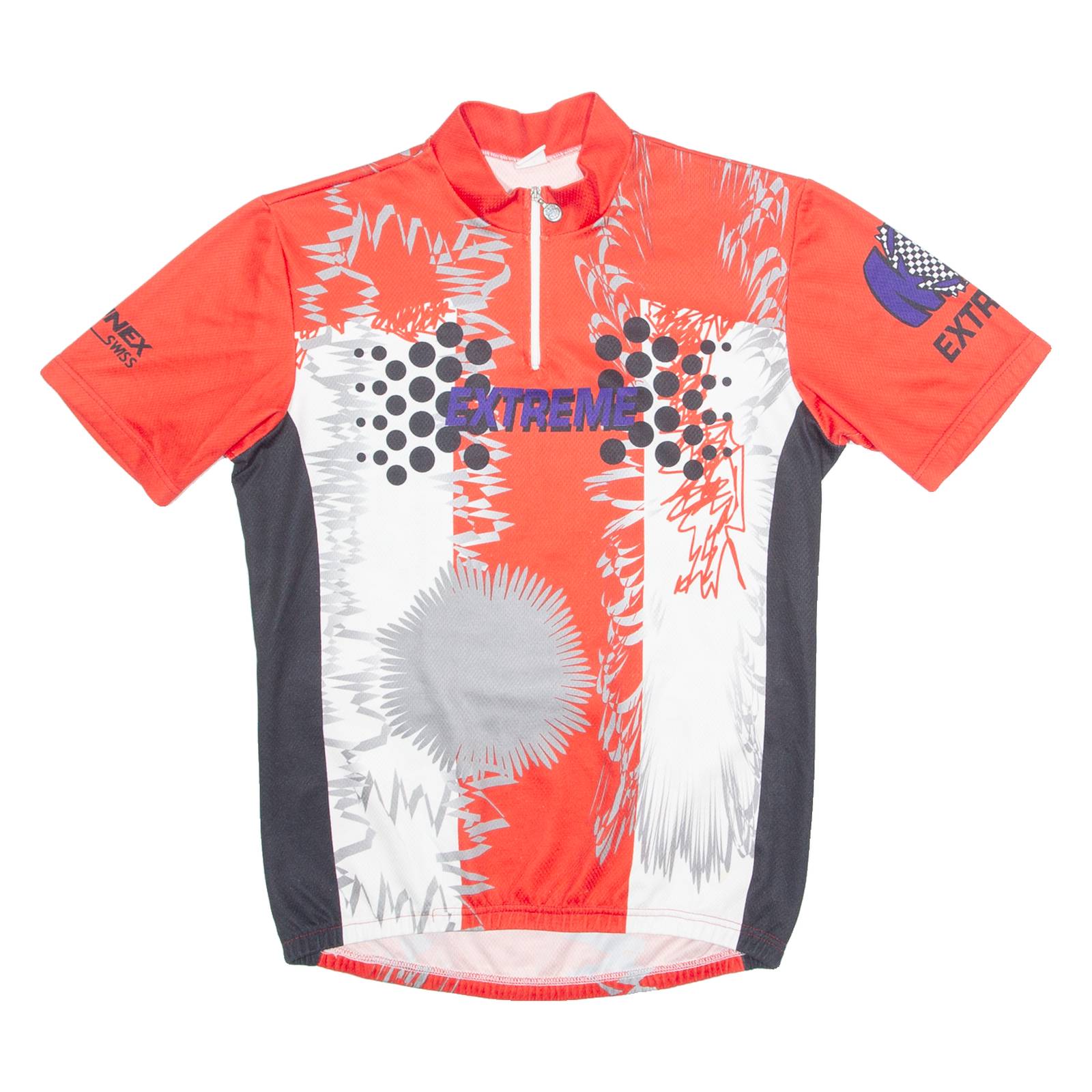 BRUNEX Cycling Mens Jersey Red 90s 1/4 Zip S