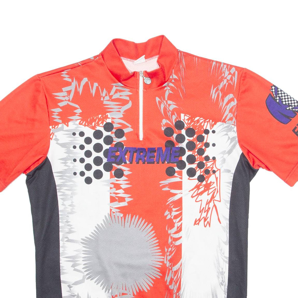 BRUNEX Cycling Mens Jersey Red 90s 1/4 Zip S
