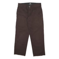 DICKIES Mens Cotton Blend Brown Regular Fit Straight Leg Trousers W30 L25
