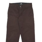 DICKIES Mens Cotton Blend Brown Regular Fit Straight Leg Trousers W30 L25