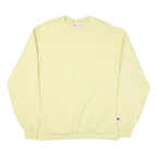 CHAMPION Mens Yellow Crew Neck L Cotton Blend Casual Sweatshirt