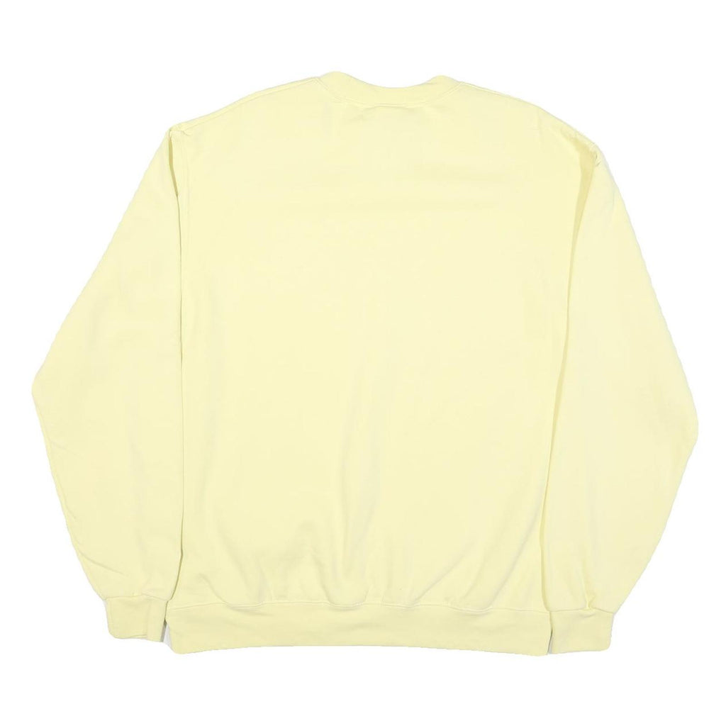 CHAMPION Mens Yellow Crew Neck L Cotton Blend Casual Sweatshirt