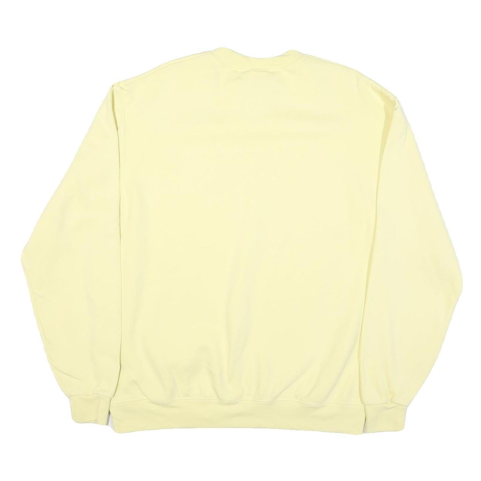 CHAMPION Mens Yellow Crew Neck L Cotton Blend Casual Sweatshirt