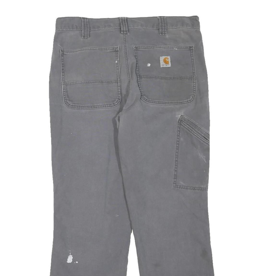 CARHARTT Womens Cotton Blend Grey Regular Straight Trousers W32 L30 Workwear