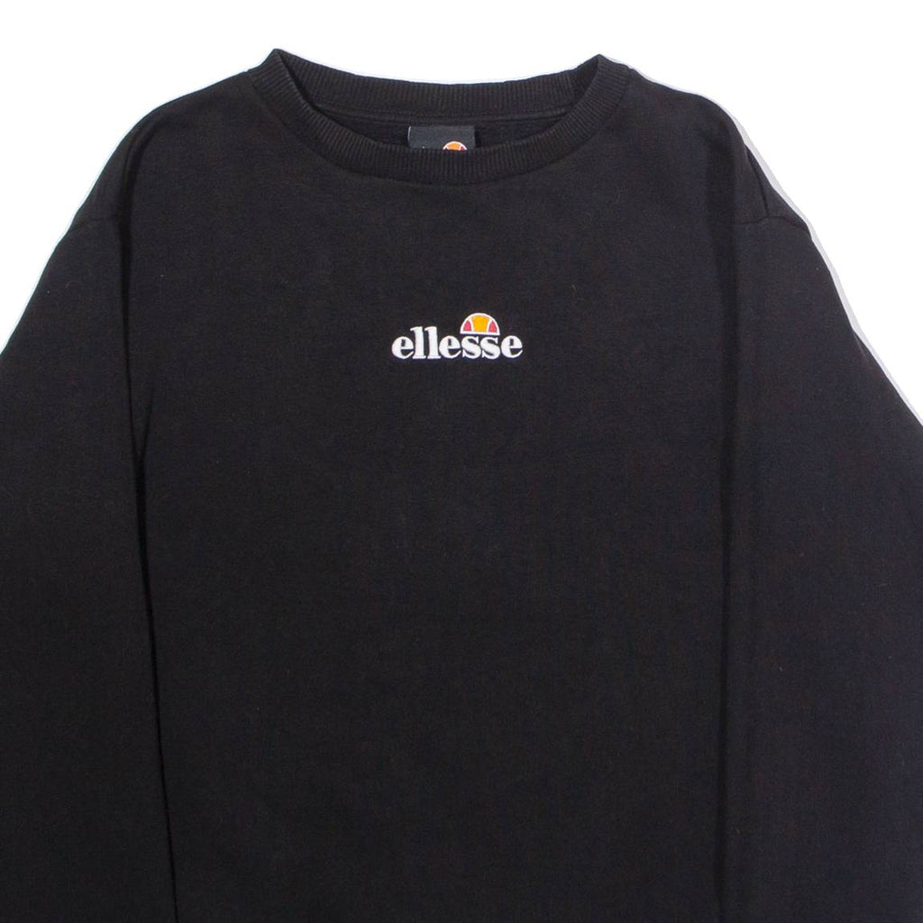 ELLESSE Womens Sweatshirt Black Crew Neck UK 10