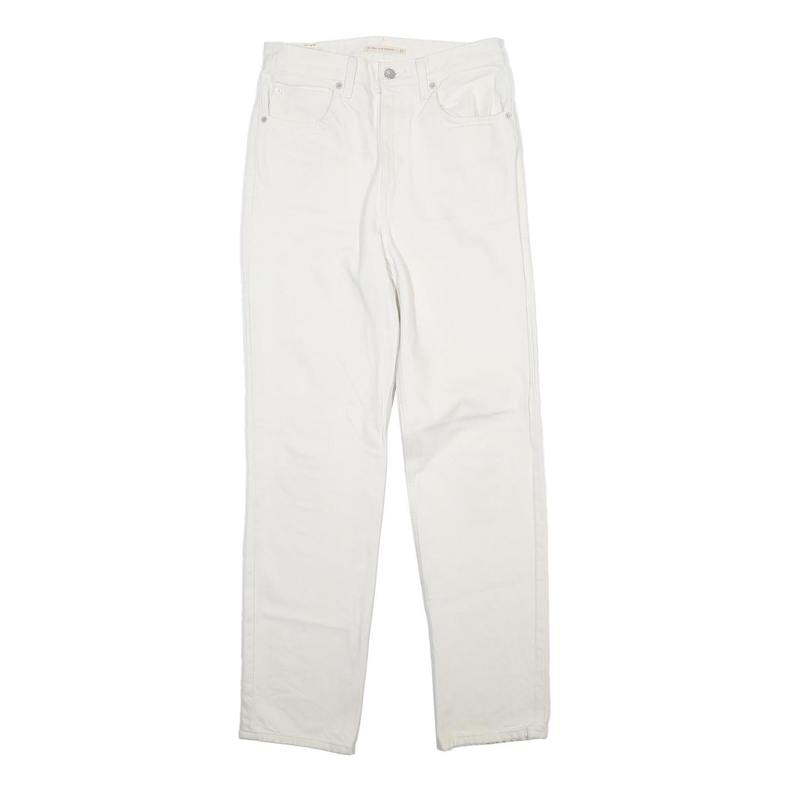 LEVI'S 5096 Womens Jeans White Regular Straight Denim W28 L41 Classic Style