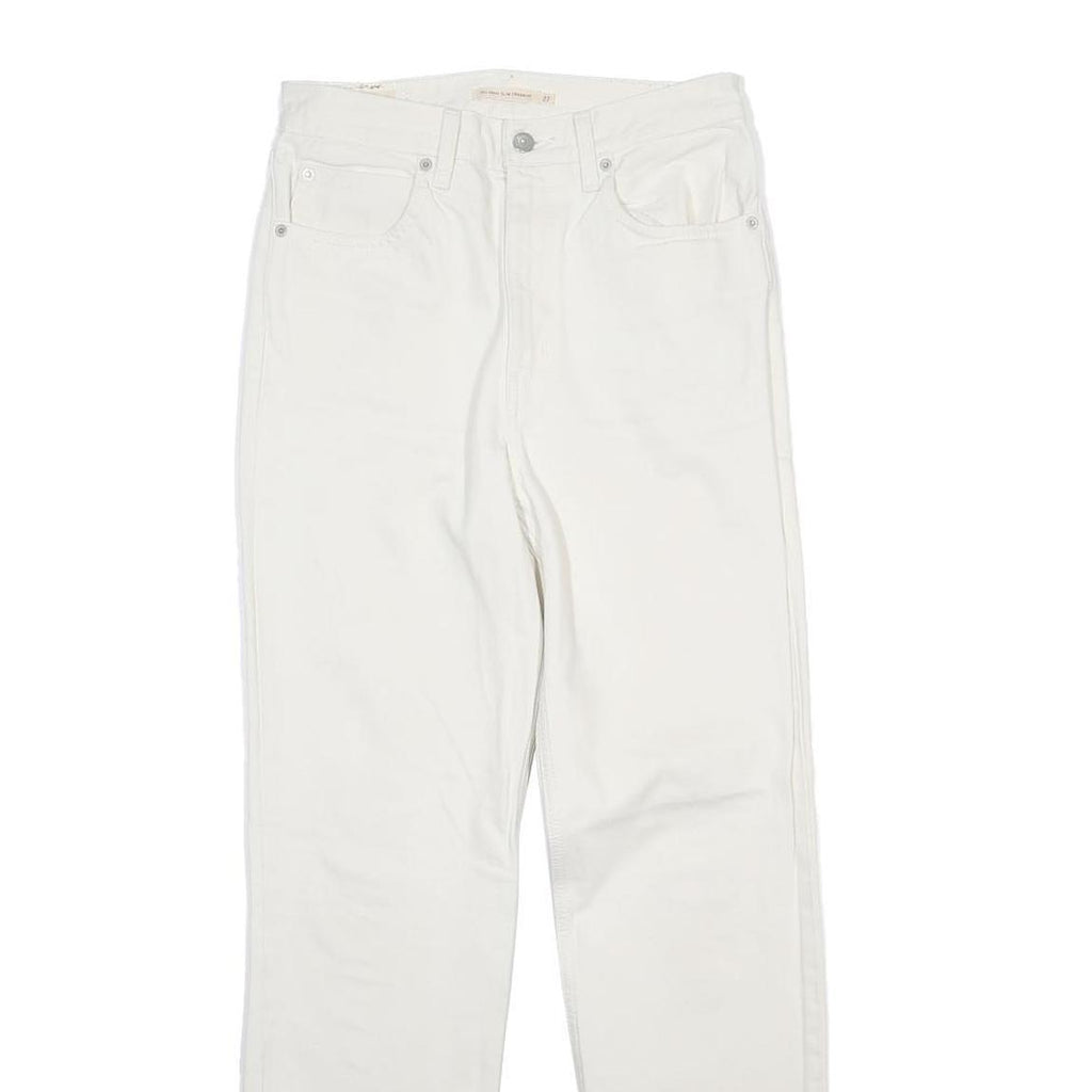 LEVI'S 5096 Womens Jeans White Regular Straight Denim W28 L41 Classic Style