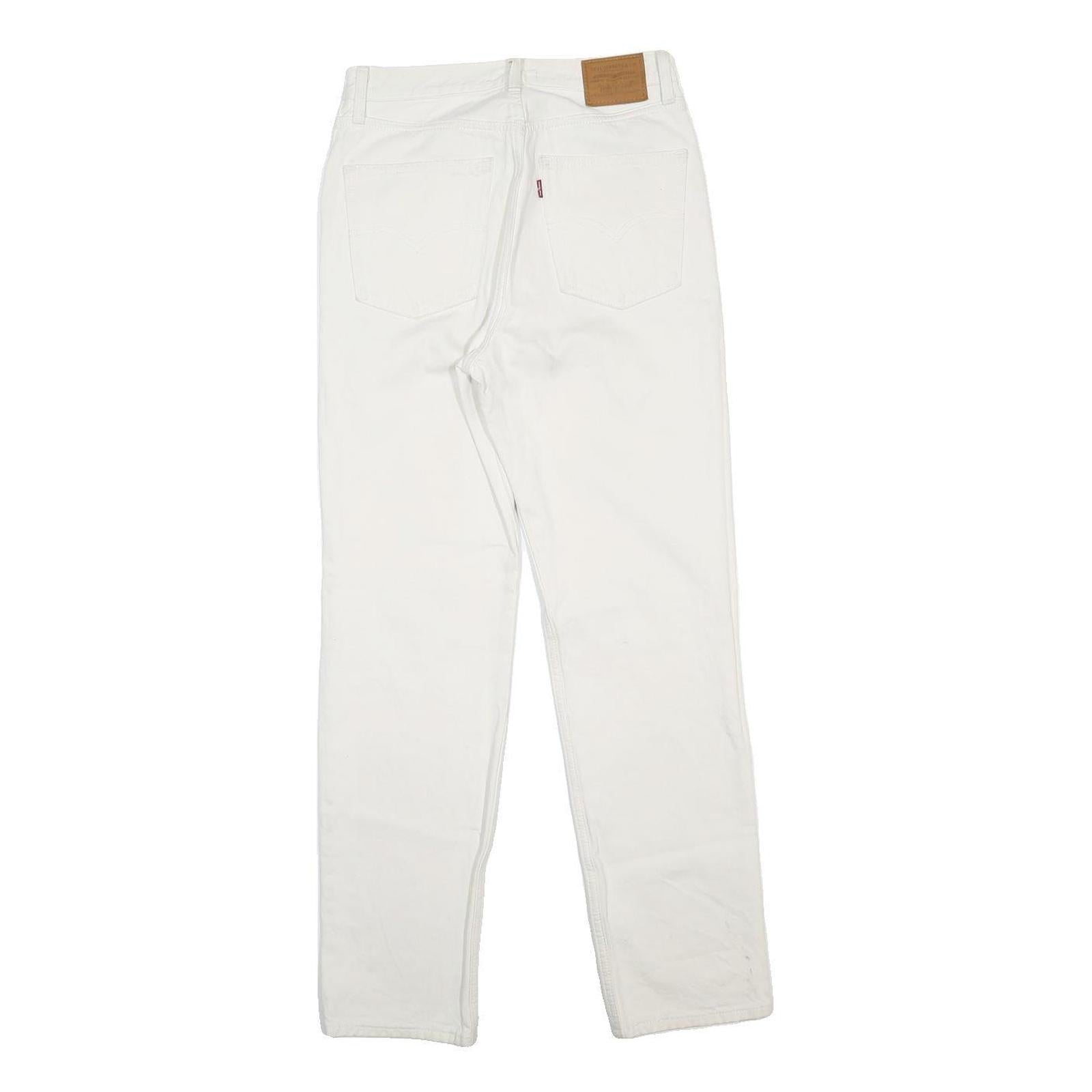 LEVI'S 5096 Womens Jeans White Regular Straight Denim W28 L41 Classic Style
