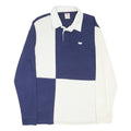 LEVI'S Mens Blue & White Colourblock Long Sleeve Polo Shirt L Cotton Blend