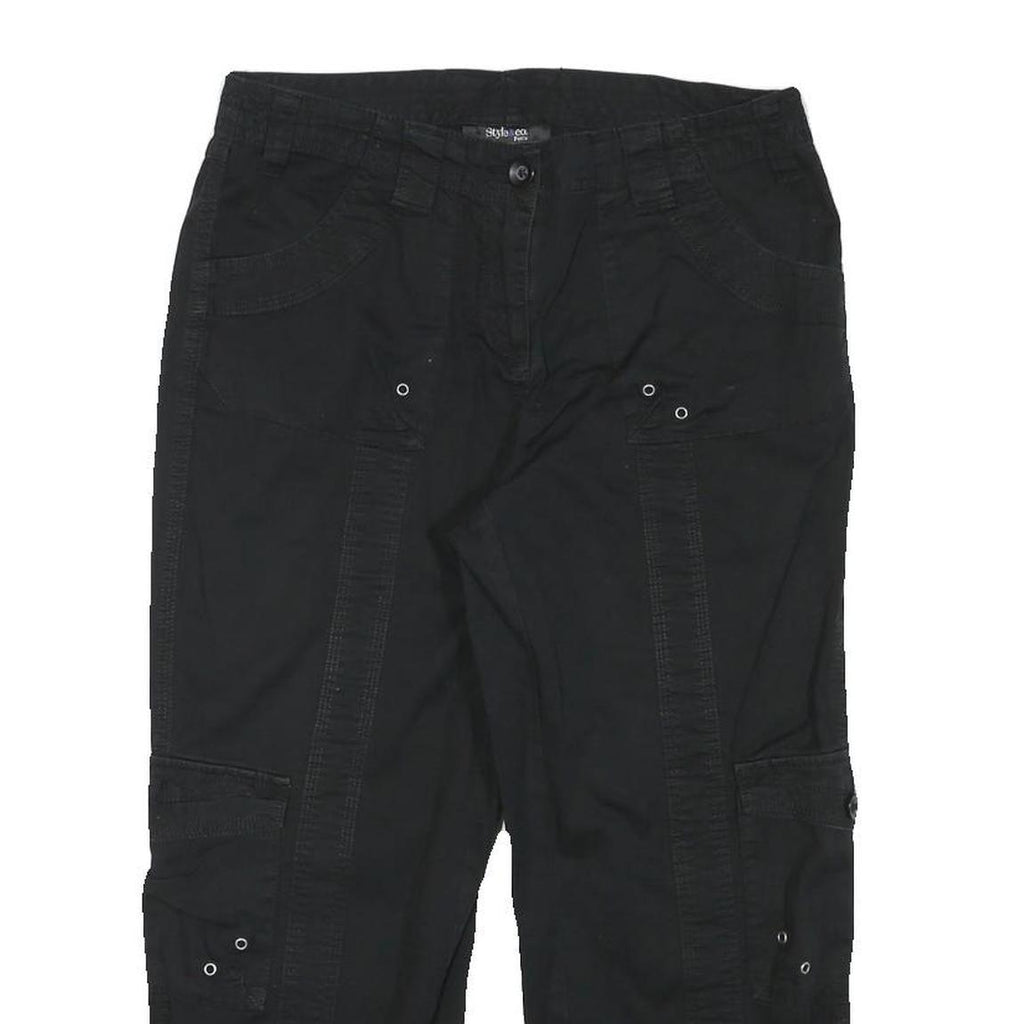 STYLE AND CO Womens Black Casual Cargo Shorts M W30 Drawstring