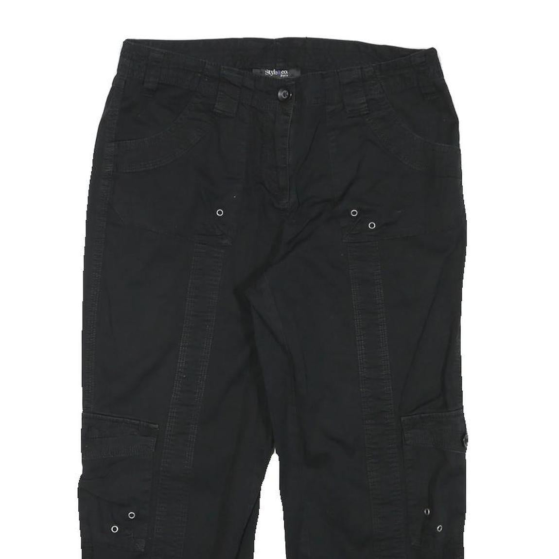 STYLE AND CO Womens Black Casual Cargo Shorts M W30 Drawstring