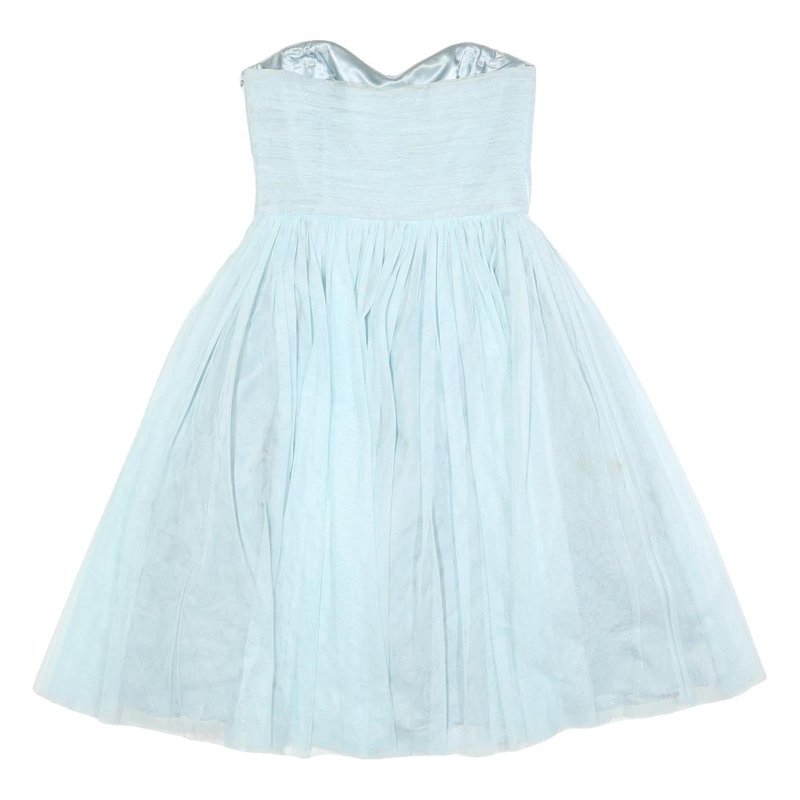 JENNY PACKHAM Womens Blue Dress Strapless Fit & Flare Polyester Blend UK 8