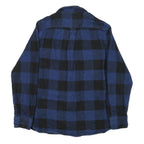 JACHS Mens Blue & Black Check Shirt M Cotton Blend Casual Button Front