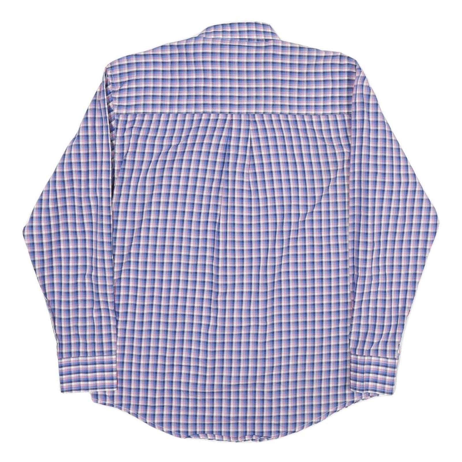 WRANGLER Mens Blue & Pink Check Shirt M Button-Down Collar Casual Cotton