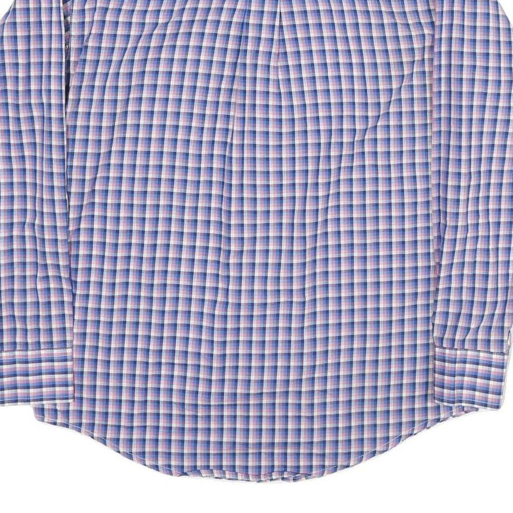 WRANGLER Mens Blue & Pink Check Shirt M Button-Down Collar Casual Cotton
