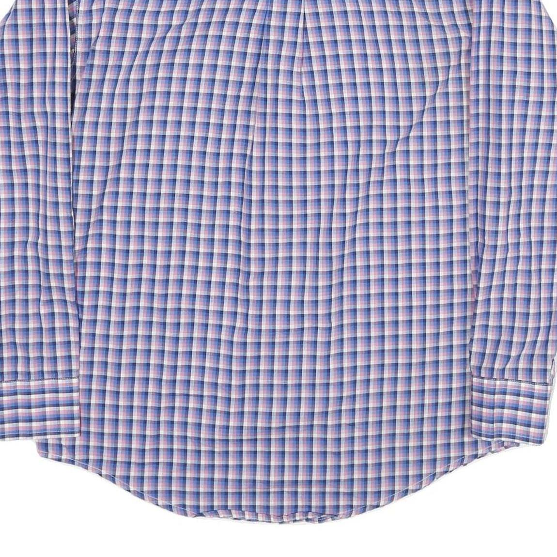 WRANGLER Mens Blue & Pink Check Shirt M Button-Down Collar Casual Cotton