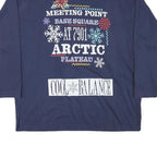 ATHLETIC Mens Blue Arctic Print Crew Neck XL Sweatshirt Cotton Blend Pullover