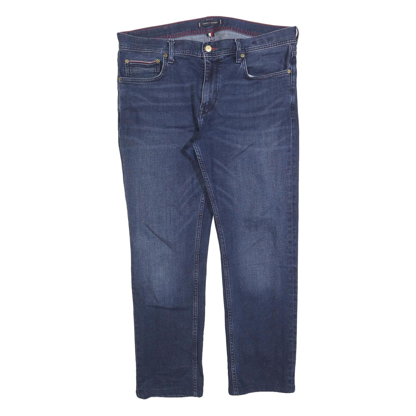 TOMMY HILFIGER Womens Jeans Blue Slim Straight Denim Medium W36 L27 Classic Fit