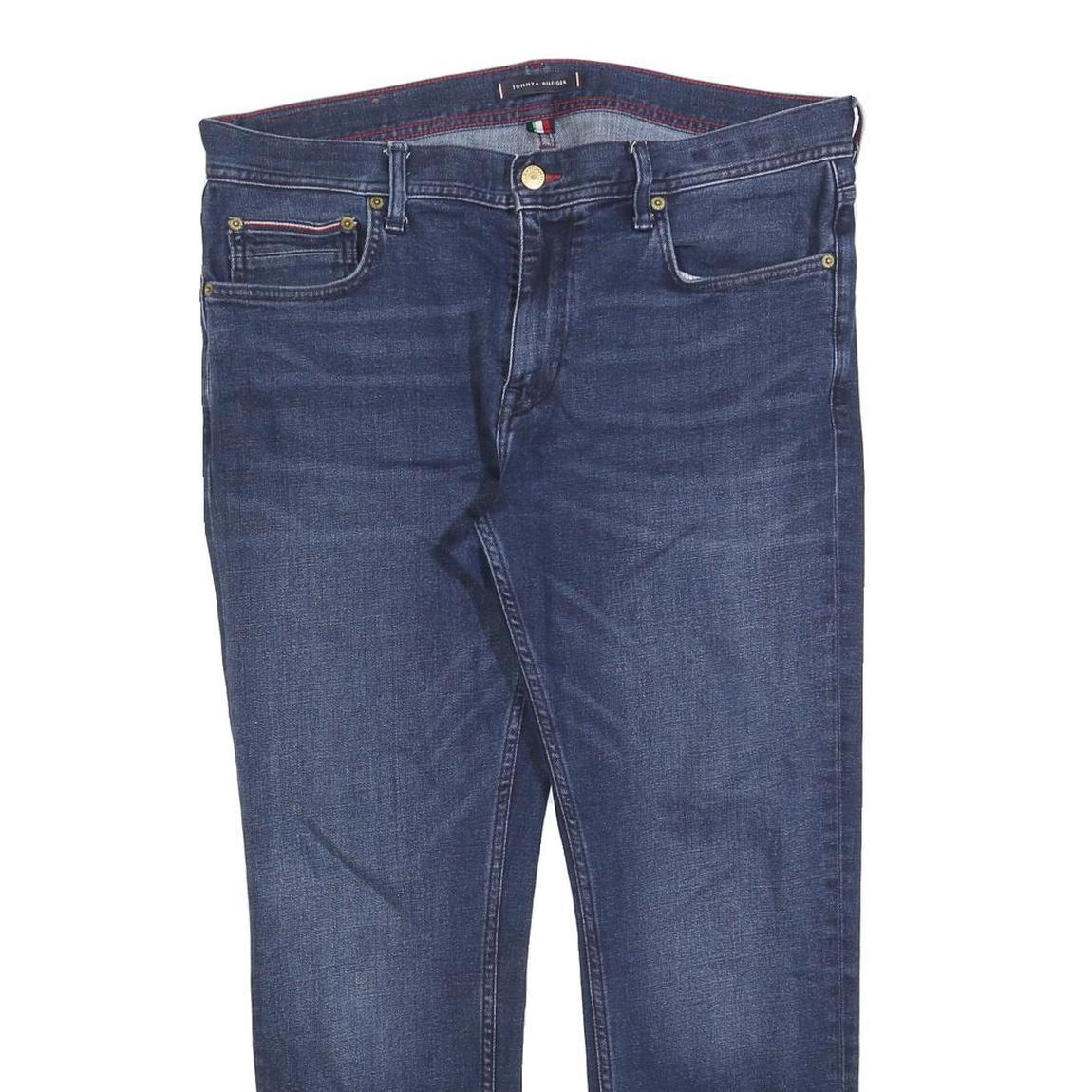 TOMMY HILFIGER Womens Jeans Blue Slim Straight Denim Medium W36 L27 Classic Fit