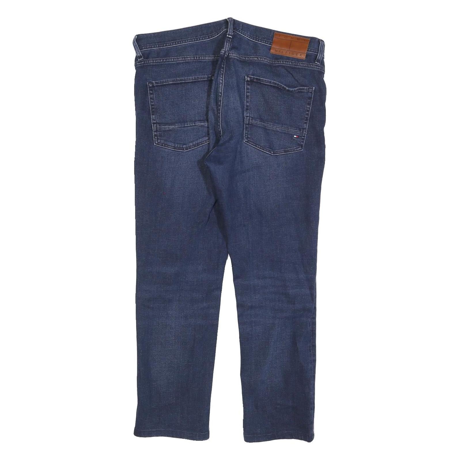 TOMMY HILFIGER Womens Jeans Blue Slim Straight Denim Medium W36 L27 Classic Fit