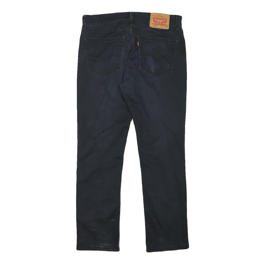 LEVI'S Mens Cotton Blend Black Slim Skinny Trousers W32 L30 Casual Zip Denim