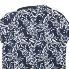 TOMMY HILFIGER Mens Blue & White Floral Short Sleeve Polo Shirt S Cotton Blend