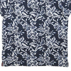 TOMMY HILFIGER Mens Blue & White Floral Short Sleeve Polo Shirt S Cotton Blend