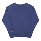 CHAMPION Womens Blue Crew Neck M Cotton Blend Logo Sweatshirt Pullover