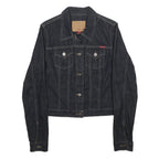 GUESS Womens Blue Denim Jacket L Cotton Classic Button Closure Stretch
