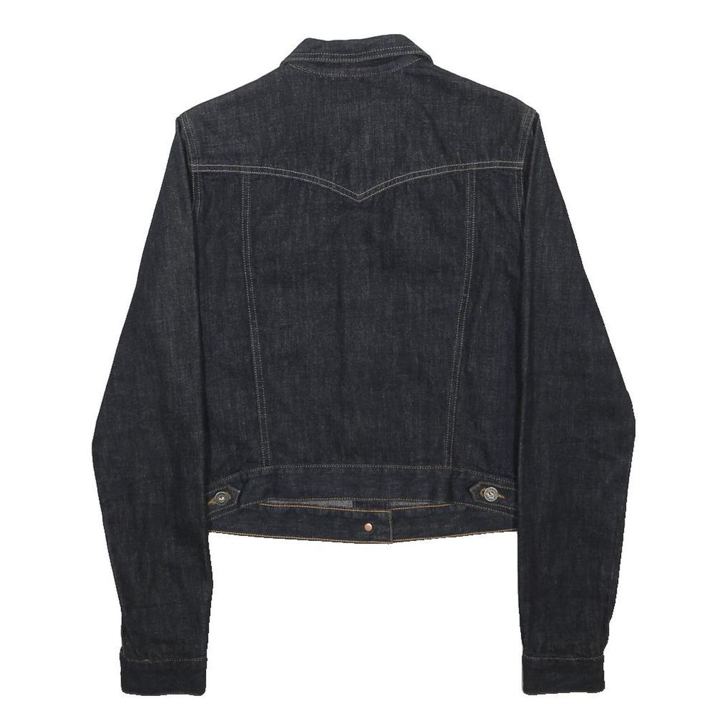 GUESS Womens Blue Denim Jacket L Cotton Classic Button Closure Stretch