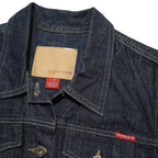 GUESS Womens Blue Denim Jacket L Cotton Classic Button Closure Stretch