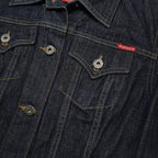 GUESS Womens Blue Denim Jacket L Cotton Classic Button Closure Stretch