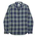 LEVI'S Mens Blue Green Check Shirt L Cotton Classic Long Sleeve Casual
