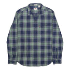 LEVI'S Mens Blue Green Check Shirt L Cotton Classic Long Sleeve Casual