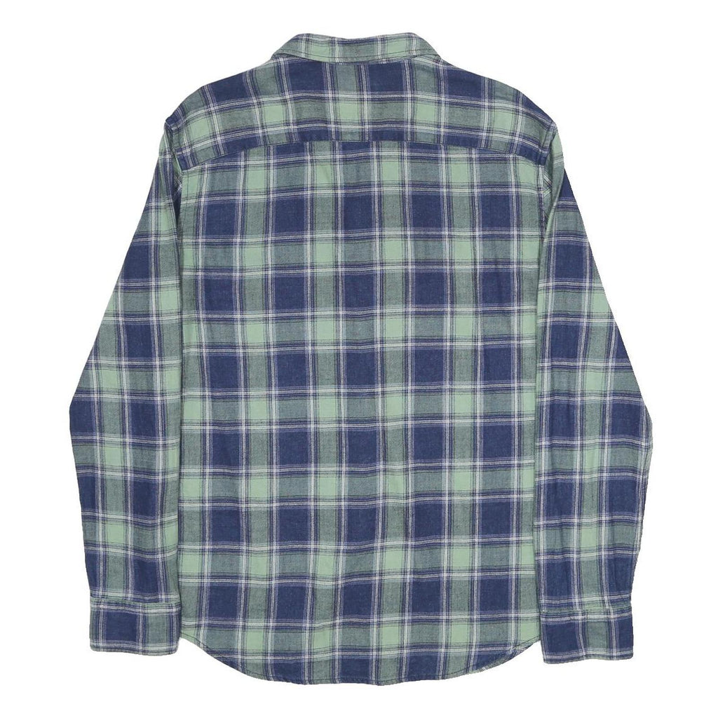 LEVI'S Mens Blue Green Check Shirt L Cotton Classic Long Sleeve Casual