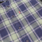LEVI'S Mens Blue Green Check Shirt L Cotton Classic Long Sleeve Casual
