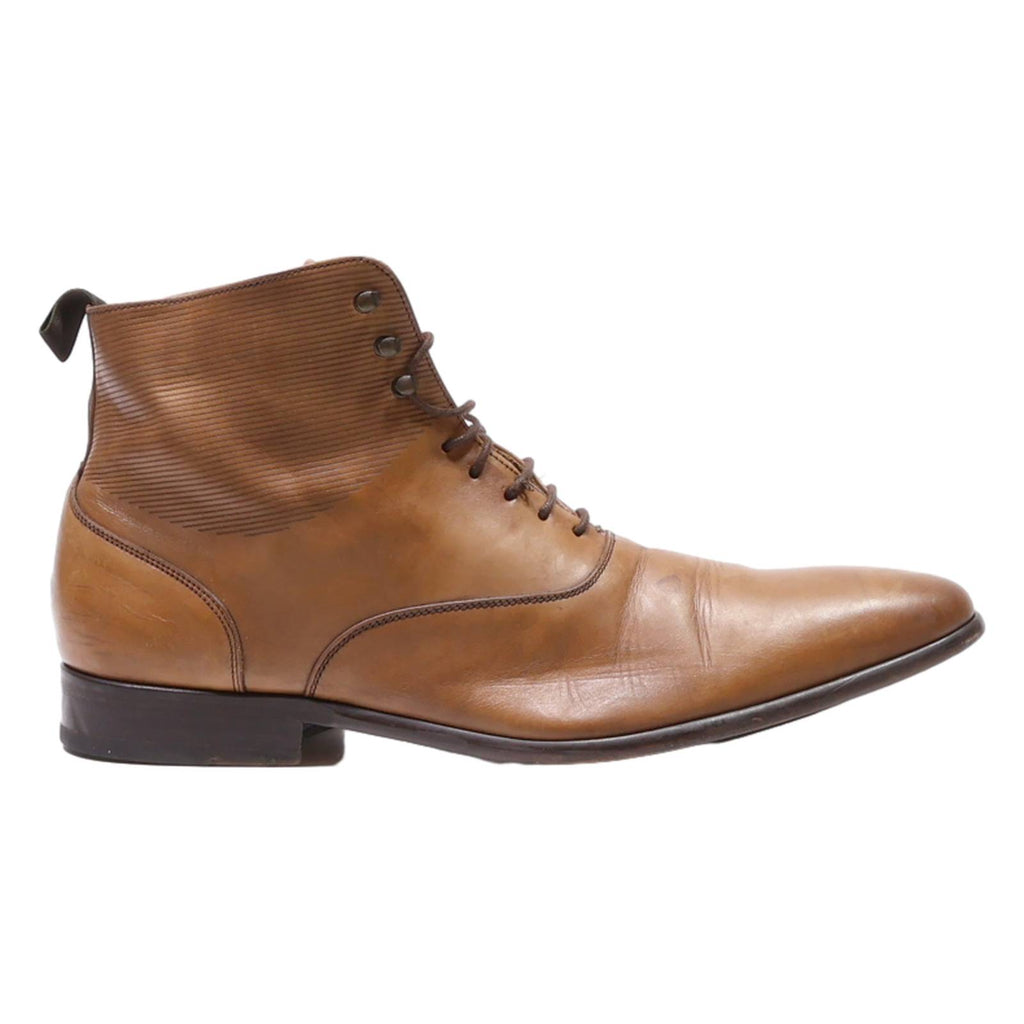 HEYRAUD Lace-Up Boots Brown Leather Mens UK 9.5