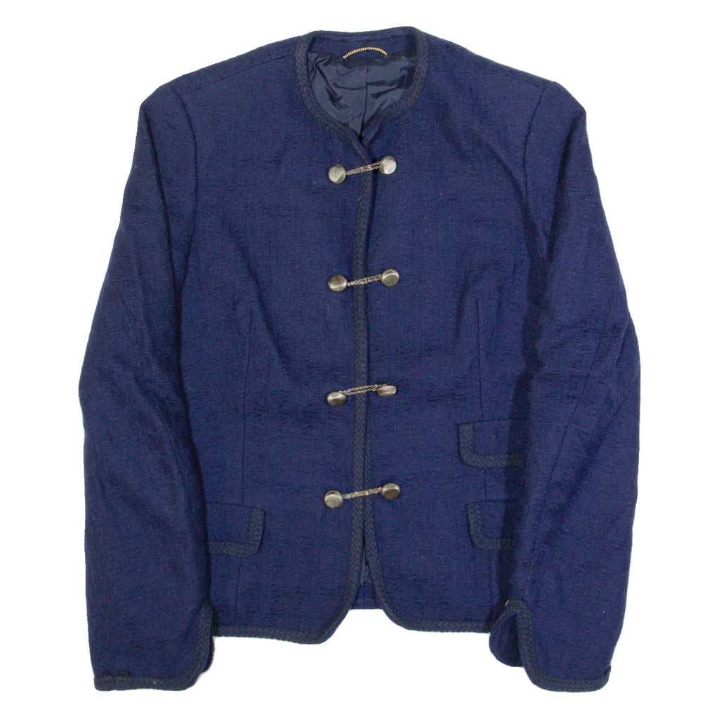Womens Blazer Jacket Blue Wool 90s S