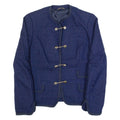 Womens Blazer Jacket Blue Wool 90s S