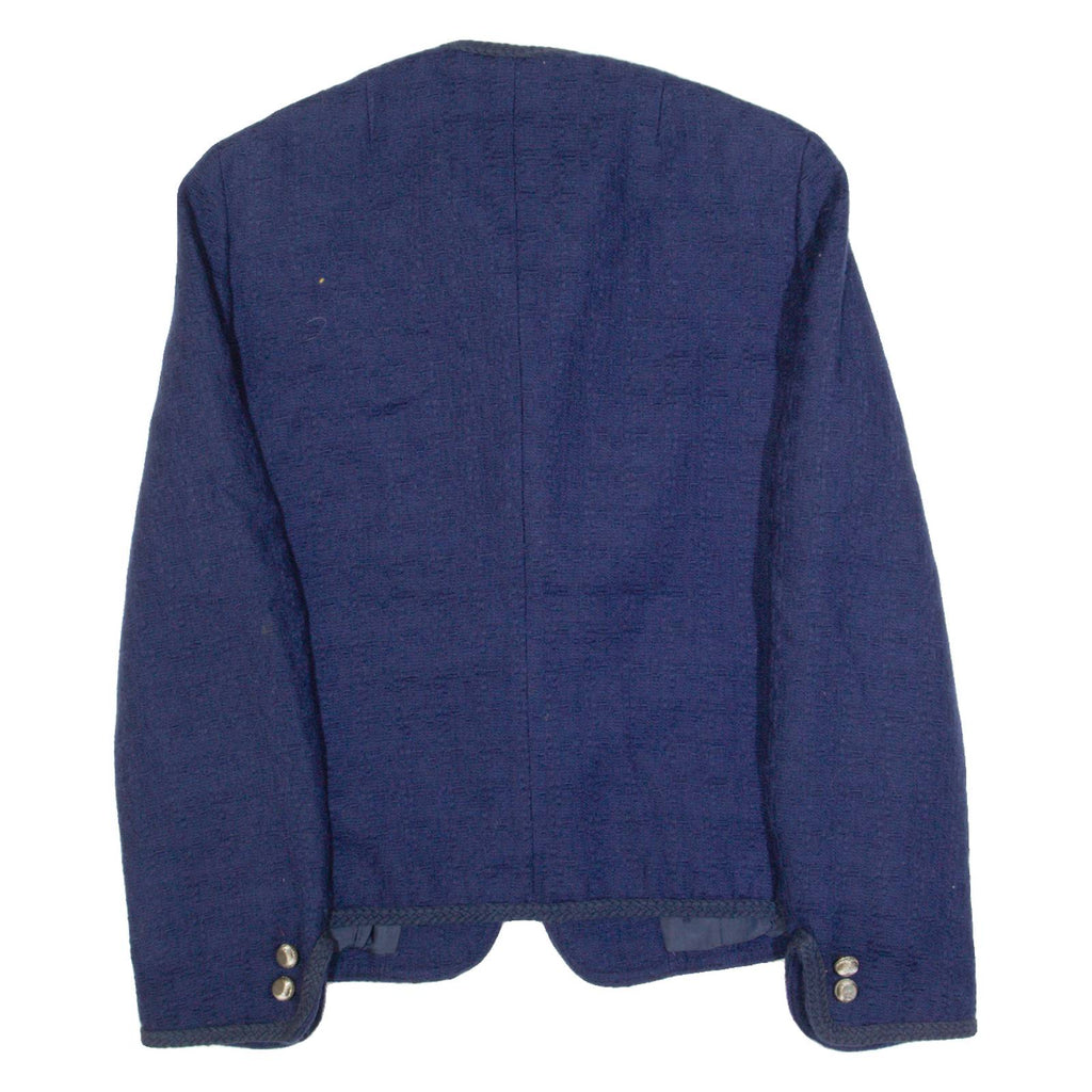 Womens Blazer Jacket Blue Wool 90s S