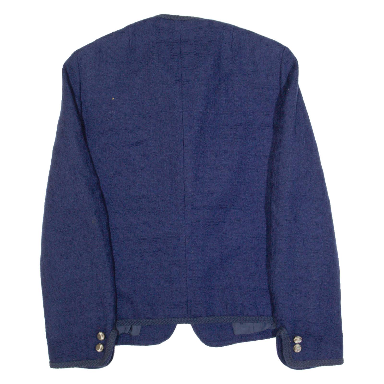 Womens Blazer Jacket Blue Wool 90s S